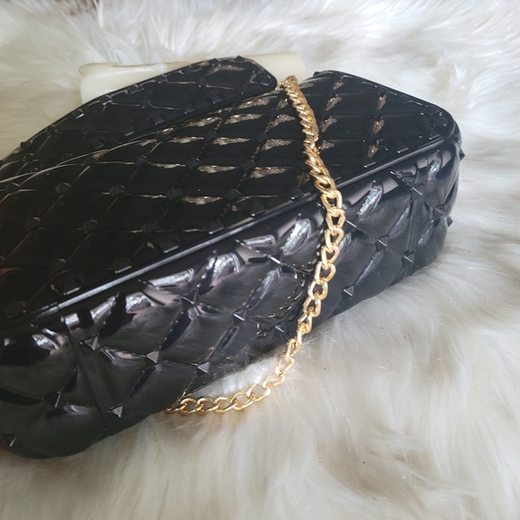 Black rockstud fashion small crossbody bag - Picture 4 of 9